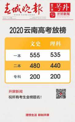 云南省2020文科（云南省2020文科录取线）