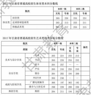 2017甘肃省艺考（2017年甘肃省艺术类统考分数线）